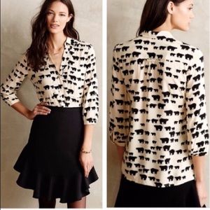 Anthropologie Maeve Bear Button Down Shirt
